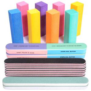 lot 12276 image: FANDAMEI Nail Files and Buffers, 20PCS Nail File Kit. Rectangular Nail Buffer Block & 100180 Grit 7 Way Nail File & Polishing Buffer. Nail Prep Kit. Professional Manicure Nail Tools