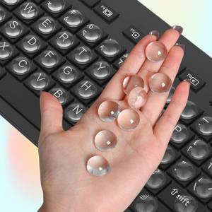 lot 12326 image: 110PCS Glass Keyboard Stickers for Long Nails, Ultra Clear Raised Keyboard Cover with Transparent Adhesive, Reusable Nail Art Typing Glass Sticker for Laptop, PC, Desktop