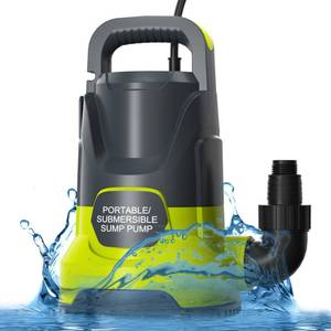 lot 13874 image: SHANGDA Portable Sump Pump 1 HP Submersible Water Draining Pump 4500 GPH CleanDirty Electric Water Transfer Pumps with Adapters for Pool Basement Garden Spa Hot Tub Pond Flood Yard Water Tank