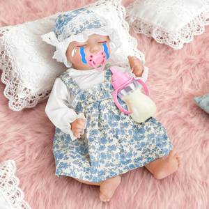 lot 13880 image: JONRRYIN Reborn Baby Dolls -17Inch Newborn Baby Dolls Girl Real Life Baby, Soft Doll Silicone Full Body, Crying, Laughing, Snoring Baby Toys Doll Accessories, Xmas Gift for Girls 3 (Blue)