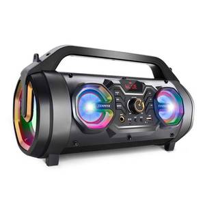 lot 13892 image: Bluetooth Speaker, 30W Portable Bluetooth Boombox with Subwoofer, FM Radio, RGB Colorful Lights, EQ, Stereo Sound, Booming Bass, 10H Playtime Wireless Party Speaker for Home, Outdoor, Travel, Camping