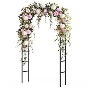 lot 13904 image: Trellume Garden Arch Trellis for Climbing Plants Outdoor - Height 94.5, Length 55, Sturdy Metal Garden Arbor with Rust-Proof Coating, Garden Arch for Wedding Decorations and Balloon Arch Stand