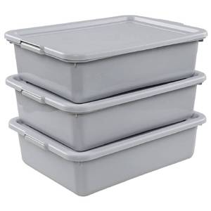 lot 13911 image: Wekioger Bus Tub Commercial, 13 L Meat Tub with Lid, Silver Grey