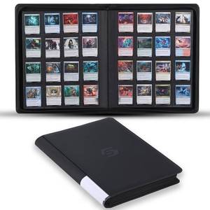 lot 13925 image: Snekdy premium 1024-pocket trading card binder, 16-pocket cards album, waterproof PU-leather Cover album with side loading, holds gaming, baseball, basketball & sports cards (Black)