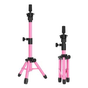lot 14094 image: AliLeader 25 Inch Mannequin Head Stand Tripod for Mannequin Head Wig Stand Tripod Wig Head Stand for Training Heads and Canvas Block Head (Mannequin Head Not Included,Pink)