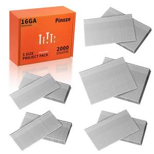 lot 14097 image: PINOZE 16 Gauge Finish Nails, 2000-Count (2-12, 2, 1-34, 1-12, 1-14) 16GA Galvanized Straight Finishing Nails Assorted Size for Framing Nail Gun Pneumatic, Electric Finish Nailer