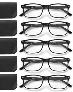 lot 14099 image: JOLISU 5 Pack Reading Glasses For Women,Spring Hinges, Sturdy and Durable (2.00)
