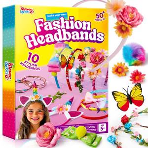 lot 14115 image: Klever Kits Headband Making Kit for Girls, Kids Headbands, DIY Hair Accessories for Girls, Kids Crafts, Make Your Own Hair Accessories, Birthday Gifts Ages 5-12