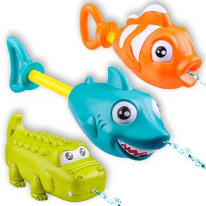lot 14140 image: JOYIN 3 Pack Animal Water Guns for Kids, Assorted Colors, 7.5in Long, Easy to Fill and Shoot, Durable Plastic, Water Soakers for Kids Swimming Pool Beach Outdoor Activity Fighting Play Toys