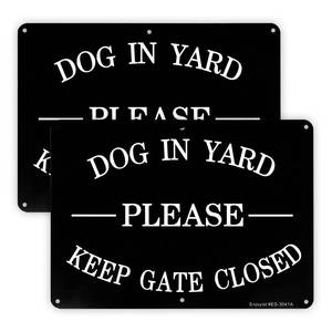 lot 14159 image: 1 Pack Keep Gate Closed, Dogs in Yard Sign, 10x 7 .04 Aluminum Reflective Sign Rust Free Aluminum-UV Protected and Weatherproof