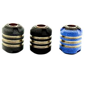 lot 14178 image: Gold Series Carbon Fiber Bead Pack - Gray, Black and Blue Jean Color Carbon Fiber EDC Beads for Zipper pulls, Knives and Flashlight Lanyards