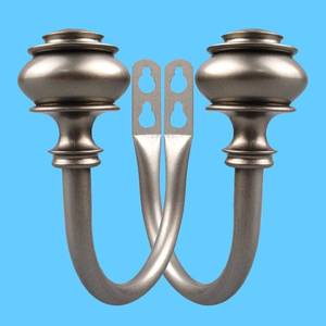 lot 14192 image: Kowibcl 2Pcs Curtain Holdbacks - Wall Mounted Drapery Tiebacks with Screws, Decorative Curtain Holders for Bedroom Livingroom Office Home,Pewter