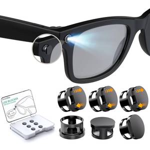 lot 18199 image: YaCeSyn 6 Pcs LED Light Blocking Covers Compatible with Ray-Ban Meta WayfarerSkylerHeadliner (Gen 2) & Oakley Meta HSTN Smart Glasses Accessories Adjustable Reusable Blackout LED Light Covers