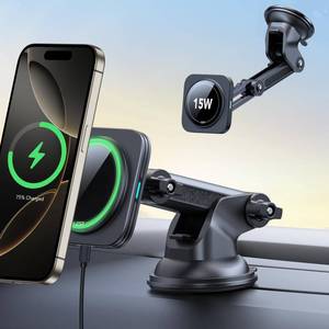lot 18203 image: ESR for 15W MagSafe Car Mount Charger, for MagSafe Car Charger, Suction Cup Magnetic Wireless Car Charging, Dashboard Car Phone Mount for iPhone 17e171615141312, S26S25, Pixel 10, Fast Charging