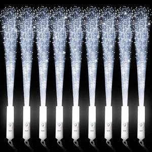 lot 18210 image: miikoul 16 Pcs Fiber Optic Wands White Glow Sticks LED Wedding Wand Light up Party Favor Sticks Flashing Wands with 3 Light Modes for neon Party Wedding Baby Shower Birthday Party Supplies