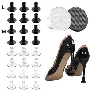lot 18232 image: High Heel Grass Protectors-12 Pairs 2 Sizes Heel Sink Stoppers & SooGree Heel Repair Caps Non-Slip Heel Cover Protectors for Walking on Grass ,Gravel,Wetlands ML, Ml-black,clear