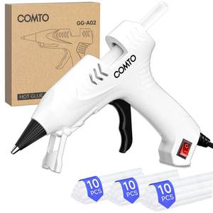 lot 18236 image: COMTO Hot Glue Gun Kit with 30 Sticks, 20W Fast Preheating Mini Hot Glue Gun and Sticks Set for School Crafts DIY Arts and Quick Home Repairs, White
