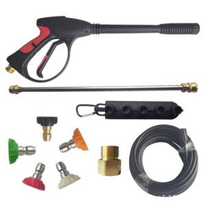 lot 19652 image: Drintag Pressure Washer Gun and Hose Kit 26 Ft 4000 PSI High Power Spray Replacement Gun Kits Jet Wand 5 Spray Nozzle Tips and Holder for Ryobi, Simpson, Craftsman