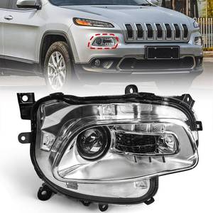 lot 19653 image: Huray Right Headlight Assembly for Jeep Cherokee 2014-2018 Only for Halogen Type White OE Head Lamp Replacement Passenger Side