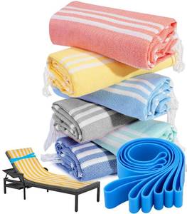 lot 19663 image: Genovega 6 Packs Turkish Beach Towel Pool Swim Towels Set Bulk Soft Extra Large Sand Free Quick Dry Thin Lightweight Travel Essentials Cruise Accessories Camping Must Haves Clearance Oversized Stripe