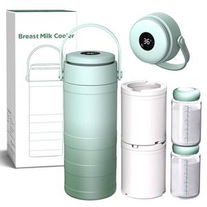 lot 19684 image: Portable Breast Milk Cooler with Temp Display, 20oz Breast Milk Cooler Travel Bag, 360° All-Round Breastfeeding Essentials Keeps Milk Fresh for 24 Hours, for Mom and Dad