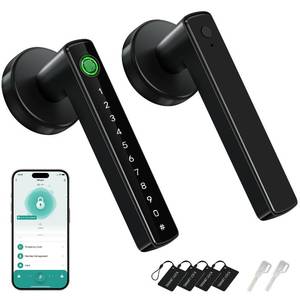 lot 19690 image: MSR X6 Fingerprint Door Lock,6-in-1 Smart Fingerprint Door Knob,Keypad Keyless Entry Door Lock with Handle,App Control,for Bedroom Home Office Apartment