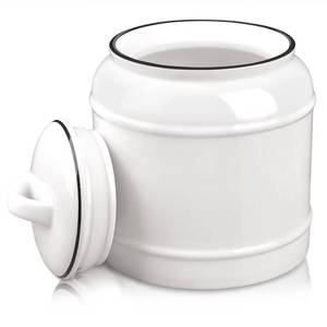 lot 19699 image: COCOYA 9cup72oz Ceramic Jar for Dry Food Storage Containers, Airtight Cookie Jar with Lids, Porcelain Ceramic Canister for Kitchen Countertop Pantry Farmhouse Store Flour Sugar Bean Candy (White)