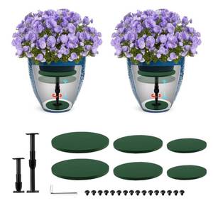 lot 20109 image: Axcoix 2 Pack Adjustable Height Plant Risers for Inside Pots, 7.5-12 Planter Inserts for Large Pots, Pot Fillers for Tall Square Round Taper Planters (6 8 10 Base or Top) (Minor Cosmetic Damage)
