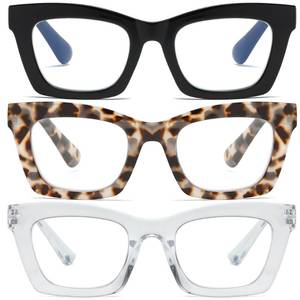 lot 20110 image: FSRTEP Stylish Readers for Women 3 Pack Reading Glasses with Blue Light Blocking and Spring Hinge HZT 2.0