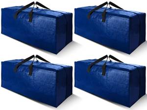 lot 20113 image: Cosy Family 1 Pack Heavy Duty Extra Large Moving Bags with Backpack Straps - Strong Handles & Zippers, Storage Totes For Space Saving, Fold Flat, Alternative to Moving Box (X-Large-Set of 1, Blue)