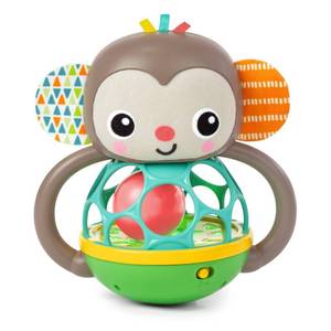 lot 20117 image: Bright Starts Grab & Giggle Monkey Light-Up Musical Rattle Toy with Easy-Grasp Oball, Ages 6 Months, Unisex