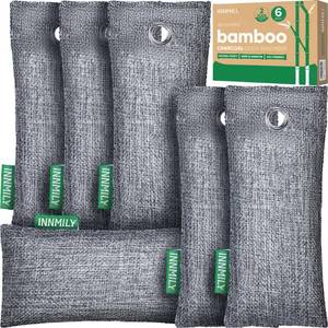 lot 20124 image: Innmily Activated Charcoal Odor Absorber, Odor Eliminator for Strong Odor,Bamboo Charcoal Air Purifying Bags for Shoe Home Car Closet Pet, Sneaker Deodorizer, Smoke Room Deodorizer(6 x 50g)