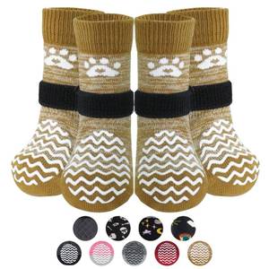 lot 20134 image: PUPTECK Anti Slip Dog Socks with Double Grippers for Hardwood Floors, Shoes for HotCold Pavement, Boots & Paws Protectors to Prevent Licking, Traction Booties for Senior Small Large Dogs