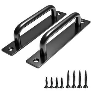 lot 20139 image: Ptoahqu 2PCS 7 Inches Barn Door Handle, Premium Gate Handle, Sturdy Black Sliding Door Pull Handles for Kitchen, Cabinet, Bathroom, Closet, and Easy Install
