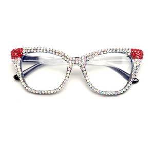 lot 20160 image: ICARA Women Reader Diamond Reading Glasses for Lady Vintage Crystal Rhinestone Sparkling Eyewear (abred, 2.75, x)
