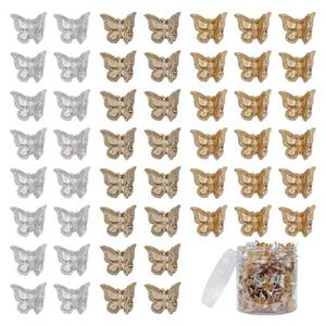 lot 20173 image: 50 Packs Assorted Color Butterfly Hair Clips, Beautiful Mini Butterfly Hair Clips Hair Accessories for Women and Girls (Gold, silver��copper) (Open Box, Missing Gold Pieces)