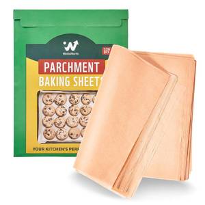 lot 20180 image: 120PCS Unbleached Parchment Paper Sheets, 12 x 16 inch Pre Cut Unbleached Non-Stick Brown Baking Parchment Paper Sheets, Precut Heat Resistant Food Grade for Baking Oven, Cookies, Cake Pan, Air Fryer (Open Box, May Be Missing Pieces)