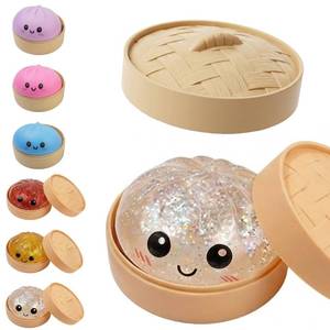 lot 20186 image: Dumpling Squishy, Dumpling Squishy Mystery Box, Glitter Mystery Dumplings Box, Colorful Dumplings Stress Balls Fidget Sensory Toy, Easter Basket Stuffers Party Favors (Glitter Whitegold)