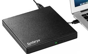 lot 20194 image: Synteryx External CD DVD Drive cd Burner, Play & Burn 2-in-1 ��USB-A Plus Type-C Portable Slim CDDVD -RW Burner Reader ��Writer Player for Laptop Desktop PC Mac Windows Linux macOS (Matte Black)