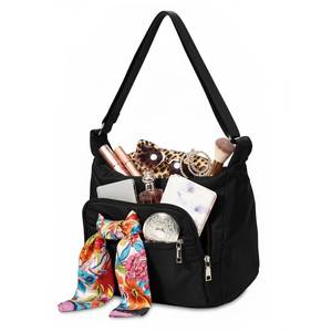 lot 20200 image: coowoz Crossbody Bags for Women Travel Large Shoulder Handbags bolsos para mujeres Ladies Casual Lightweight Waterproof Nylon Purse Crossbody Multiple Pockets Satchel bag,Black