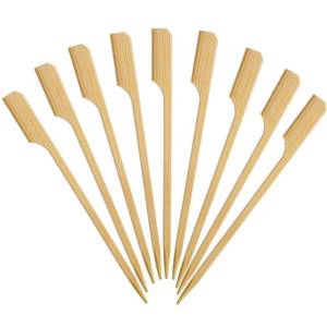 lot 20203 image: Minisland Premium 4.7 Inch Square Small Mini Bamboo Paddle Skewers for Appetizers Fruit Kabobs Sandwiches Cocktail Party Finger Food Sticks 3mm Thick 100 Counts -MSL162