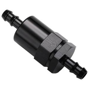 lot 20206 image: Podavelle 38 Billet Inline Fuel Filter 30 Micron Aluminum Black