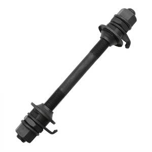 lot 20207 image: sunnates 1PCS Bike Axle 140mm Bicycle Multiple Speed Front Hub Axle 38 Inch Black Bike Axle Replacement 26 TPI Hub Shaft Conical Lock Nut Washer Kit Bicycle Parts Accessories