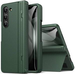 lot 20209 image: BXYJY for Samsung Galaxy Z Fold 5 Case Slim with Kickstand, Full Hinge Protection, Tempered Screen Protector, Shockproof Cover, Daily Drop Protective Phone Case for Samsung Galaxy Z Fold5 2023, Green