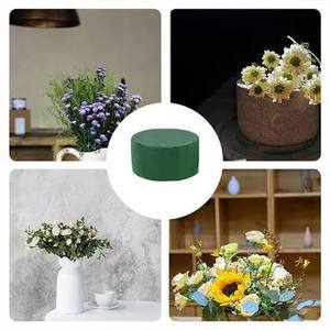 lot 14106 image: FLOFARE Floral Foam Round Blocks for Flower Arrangements, Green Florist Flower Foam for Fresh & Artificial Flowers, Wedding & Party D�cor (4)