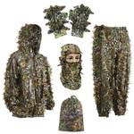 Ghillie Suit Gilly Hunting Suits Pants 3D Leaf Camo Leafy Hat Gloves