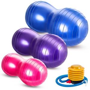 lot 1785 image: Jexine Peanut Ball for Kids Therapy - 3-Piece Anti-Burst Set, Yoga Balance Exercise Ball for Pregnancy & Home Gym, Includes 1 Pump & 3 Size Options(Classic Color)