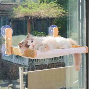 lot 1787 image: Cat Window Perch with Wooden Frame �� Aloxina Foldable Cat Hammock Bed for Indoor Cats, Soft Rabbit Fur Cover, Washable, Strong Suction Cups, No Drilling, Supports Large Cats