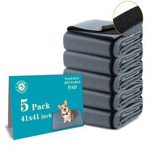 lot 1791 image: Bunlitent Washable Pee Pads for Dogs 41 x 41, 5 Pack, Reusable Puppy Pads, Dog Training Pads with Quick Dry, Large Anti-Slip Whelping Pad for Pet, Playpen, Incontinence, Housebreaking