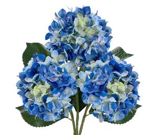 lot 1795 image: FLRLIVING 3PCS Blue Silk Hydrangea Artificial Flowers��Fake Flowers & Faux Floral Bulk Bouquet for Home Decor Bathroom Table Centerpiece Shelf Decorations (Blue)